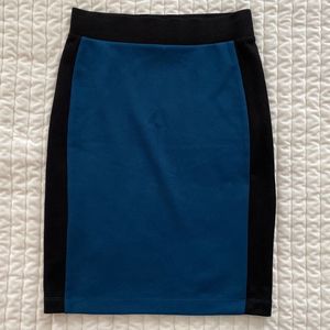 Blue & Black Stretch Pencil Skirt Size Small Forever 21